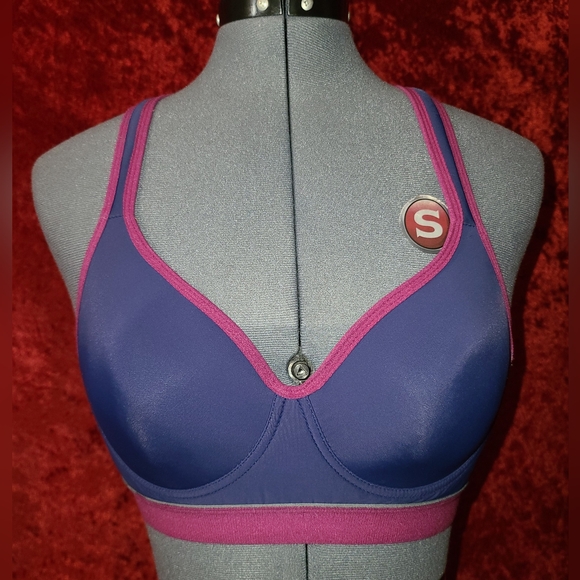 Youmita Purple & Navy Racerback Bra in 34C - Picture 1 of 4